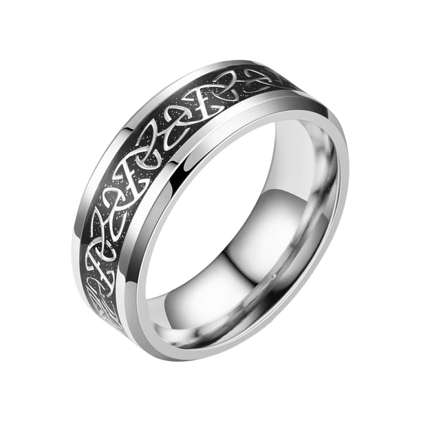 Anillo de moda, adorno ancho de acero inoxidable, joyería de varios tamaños, banda para fiesta de compromiso, accesorios de boda, regalos Ropa, zapatos y accesorios Miscelánea Blanco Tamaño8 Minnieouse AP015114-03