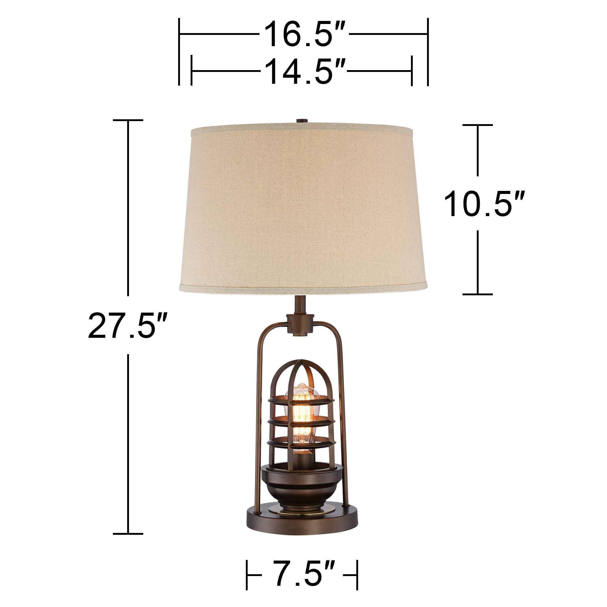 Franklin Iron Works Hobie Industrial Table Lamp 27 1/2