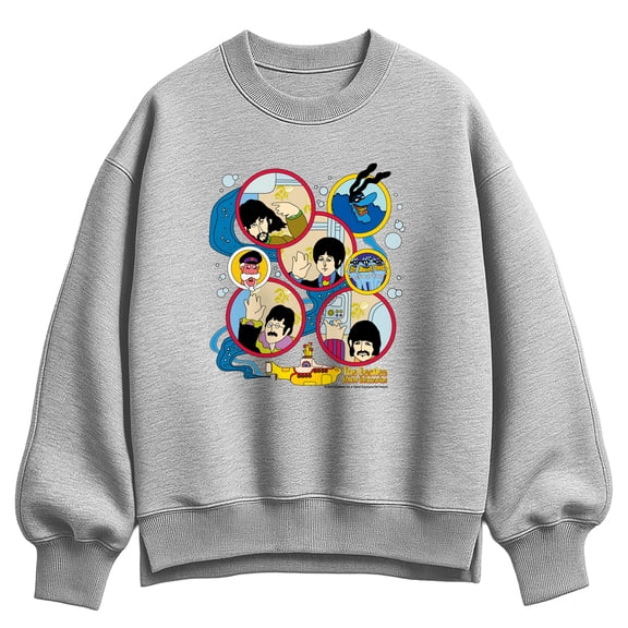 The Beatles - Yellow Submarine Circles - Women's Oversized Fleece Crew Sweatshirt
