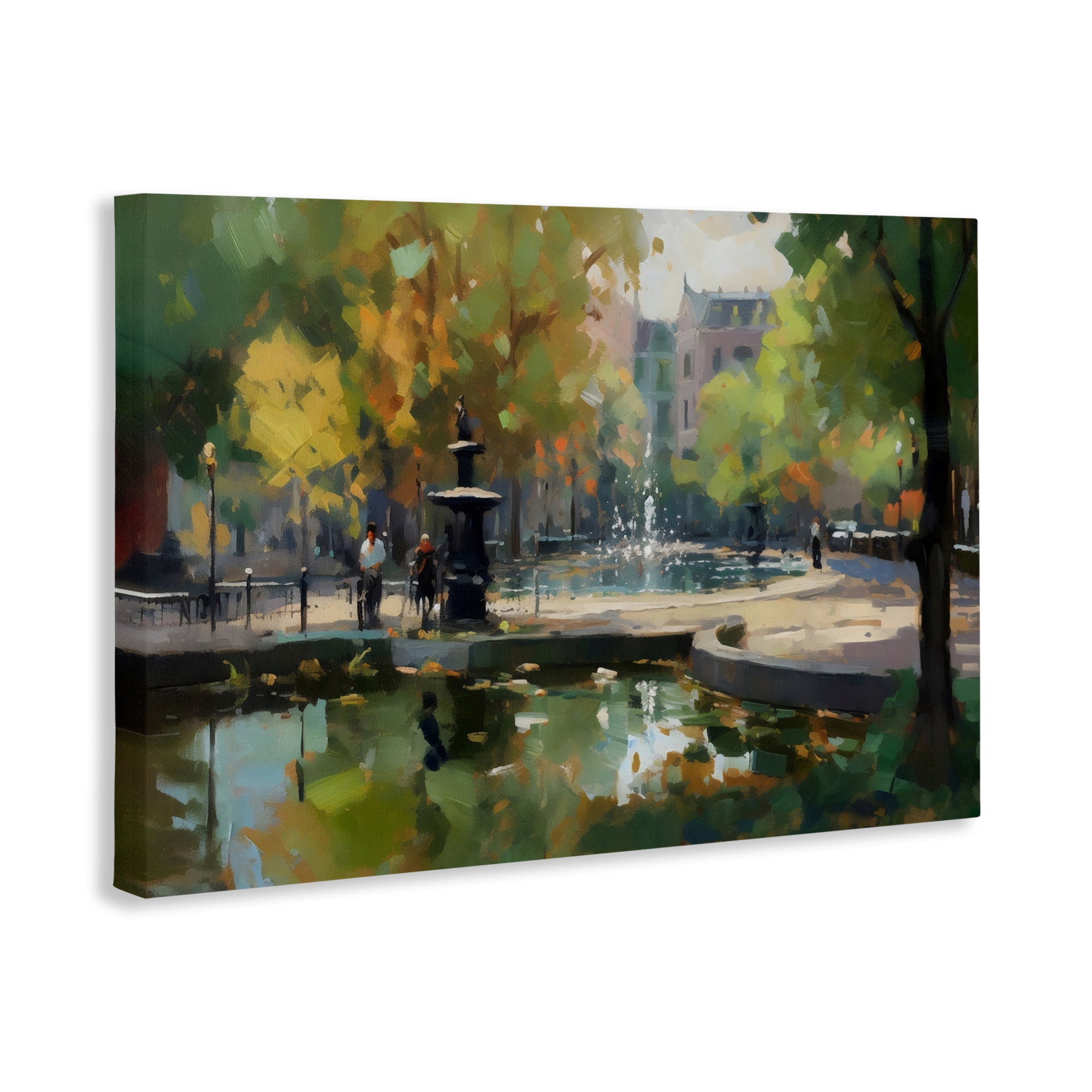 Stupell Industries Autumn Reflections at Park Fountain Canvas Wall Art, design by Creative Studio
