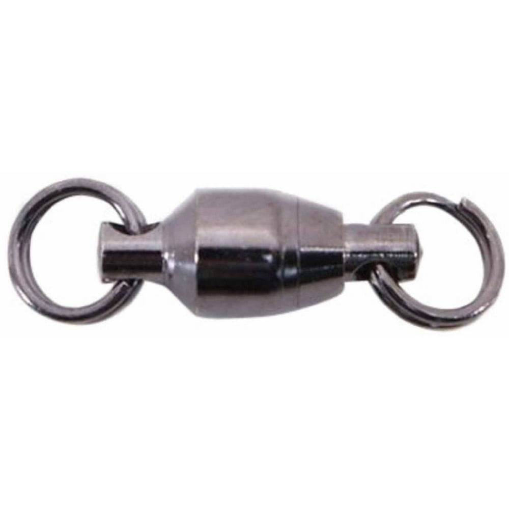 SPRO Fishing Ball Bearing Swivel, Black, Split Ring, Size 5, 3 Pack
