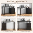 thumbnail image 3 of Modern 47" Black Computer Desk with Drawers & Removable File Cabinet – Home Office Writing Desk for Study & Small Spaces, 3 of 7
