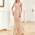 thumbnail image 3 of IROINNID Maxi Dress for Women Formal Fall Dress Loose Fitting Evening Dress Short Sleeved V-neck Chiffon Large Sequin Dress,Gold, 3 of 8