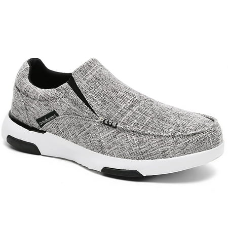 

OrthoComfoot Men s Slip On Loafers Arch Support Boat Shoes for Extra Cushioning and Pain Relief Canvas Leisure Vintage Flat Walking Shoes