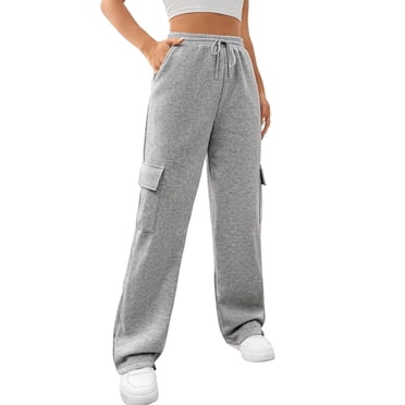 SWQZVT Womens Cargo Sweatpants Baggy High Waisted Joggers Sweat Pants Athletic Pants with Pockets
