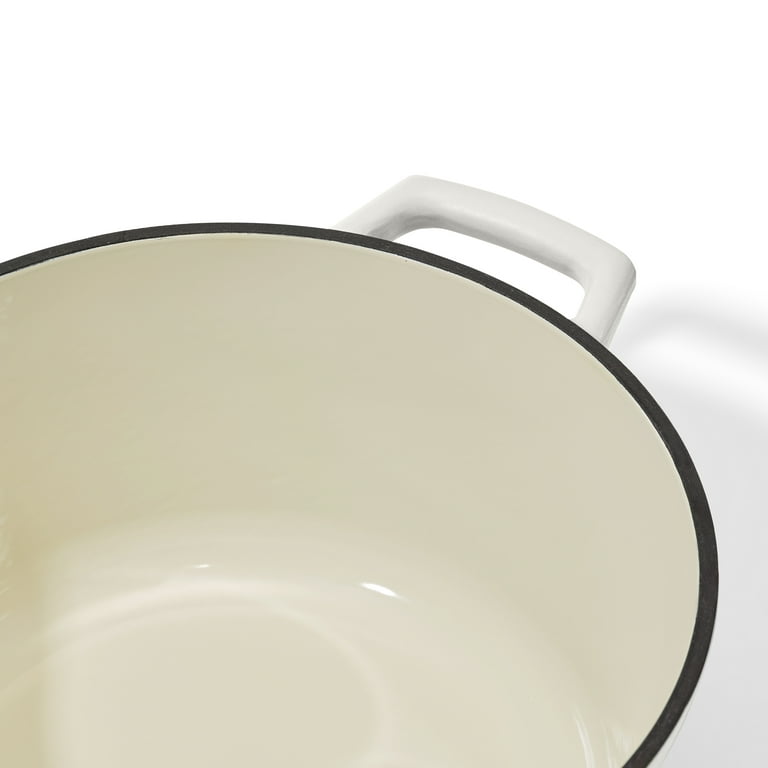 Beautiful 6 Quart Enamel Dutch Oven, White Icing by Drew Barrymore