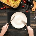 thumbnail image 2 of Soimiss 2Pcs Black Silicone Table Placemats Scratch Resistant for Home, 2 of 7
