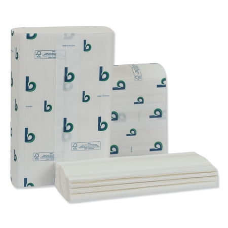 Boardwalk® Structured Multifold Towels, 1-ply, 9 X 9.5, White, 250/pack, 16 Packs/carton