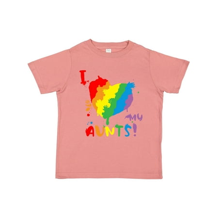 

Inktastic Pride Heart Kid Finger Paint I Love My Aunts! Gift Toddler Boy or Toddler Girl T-Shirt