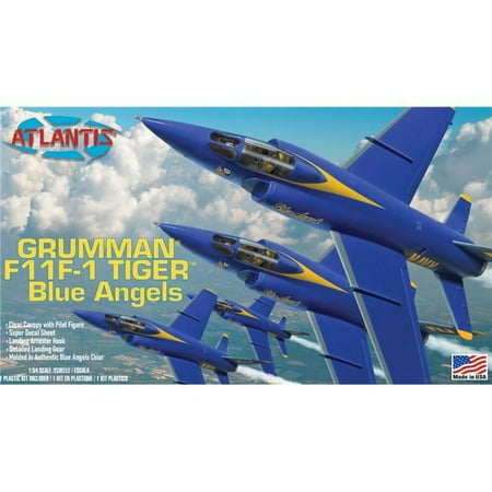 UPC: 0850002740646 | Atlantis Models AANH169 1 by 54 Scale US NAVY Angels Grumman F11F-1 Tiger Plastic Model Kit Blue