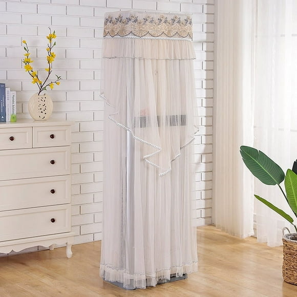 Nvzi 1 pieza nueva cubierta de aire acondicionado de gabinete con patrón de encaje gris con bordes cuadrados y una cubierta de aire acondicionado vertical de 55 * 35 * 180 cm