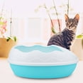 thumbnail image 3 of Caja de arena para gatos semicerrada de plástico, bandeja resistente a derrames, orinal para inodoro con pala (azul), 3 of 8