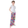 thumbnail image 3 of FORMRS Boys Pajama Pants with Pockets Size 13-14Y Kids Lounge Sleep Bottoms, Colorful Wavy Pattern, 3 of 8