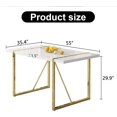 thumbnail image 4 of JUFU 55'' White Dining Table with Gold Metal Legs, Modern Kitchen Table for 4–6, 4 of 8