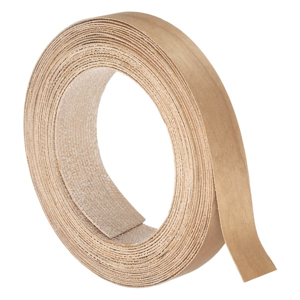 Uxcell 1 pulgada x 26 pies Banda de Borde de Chapa de Madera, Tiras de Borde de Madera Flexible para Restauración de Muebles