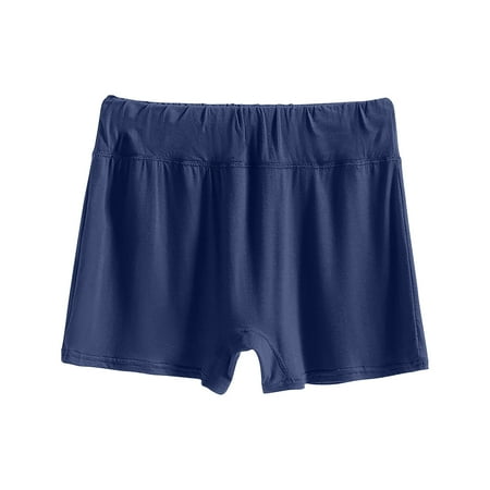 YLSDY Womens Originals Sleep Shorts  Comfywear Lounge Shorts Leggings  Pajama Shorts Elastic High Waist Solid Color Sleepwear Cotton Loose Boxer Shorts Navy XXXL