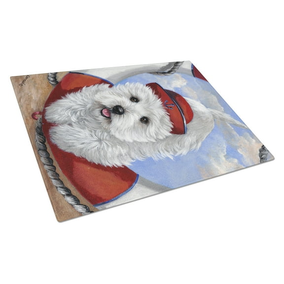 Westie Ahoy Sailor Glass Cutting Board Large PPP3197LCB