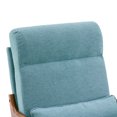 thumbnail image 3 of Modern Accent Chair with High Backrest and 1 Lumbar Pillow, Iron Frame Linen Material Armchair with Detachable Backrest and Seat, Upholstered Casual Chair with Solid Wood Arm, Teal, 3 of 7