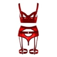 thumbnail image 4 of Conjunto de ropa de dormir con tirantes para mujer, lencería Sexy, conjunto de sujetador con tirantes anchos, picardías con ligueros, conjunto de ropa interior tipo Tanga, 4 of 5