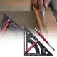thumbnail image 2 of Juego de reglas de ángulo ajustable rojo métrico y transportador con escala triangular de aleación de aluminio y bolígrafo, 2 of 8