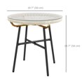 thumbnail image 2 of Round Rattan Side Table with Tempered Glass Top, Cream White PE Wicker Outdoor End Table with Powder Coated Metal Frame for Patio, Garden, and Balcony, 19.7" x 19.7" x 19.7", 2 of 6