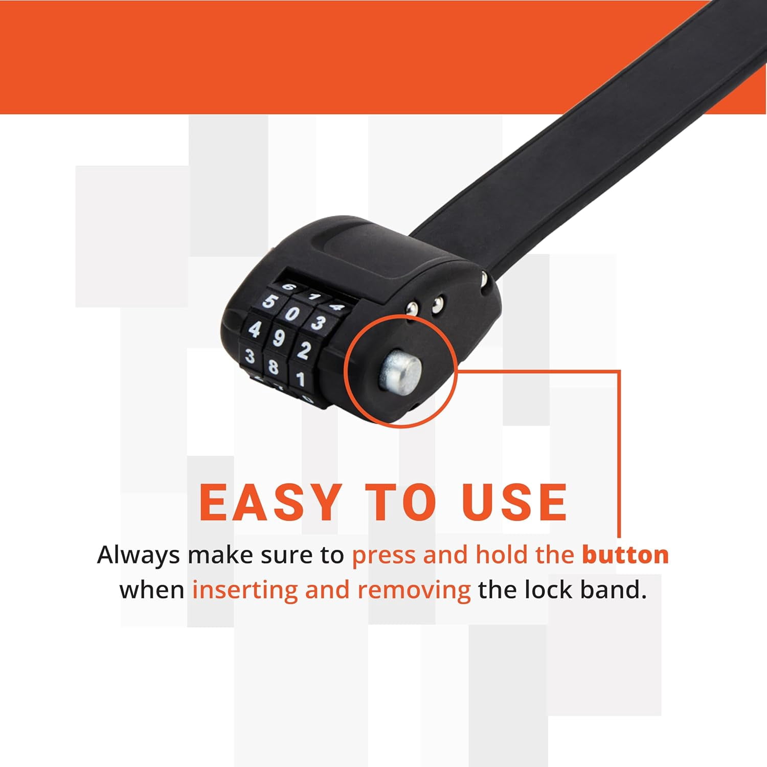 Compact Anti-Theft Combination Bike Lock for Quick Stops, Lightweight Stealth Black Design, 18-Inch Bicycle Accessory