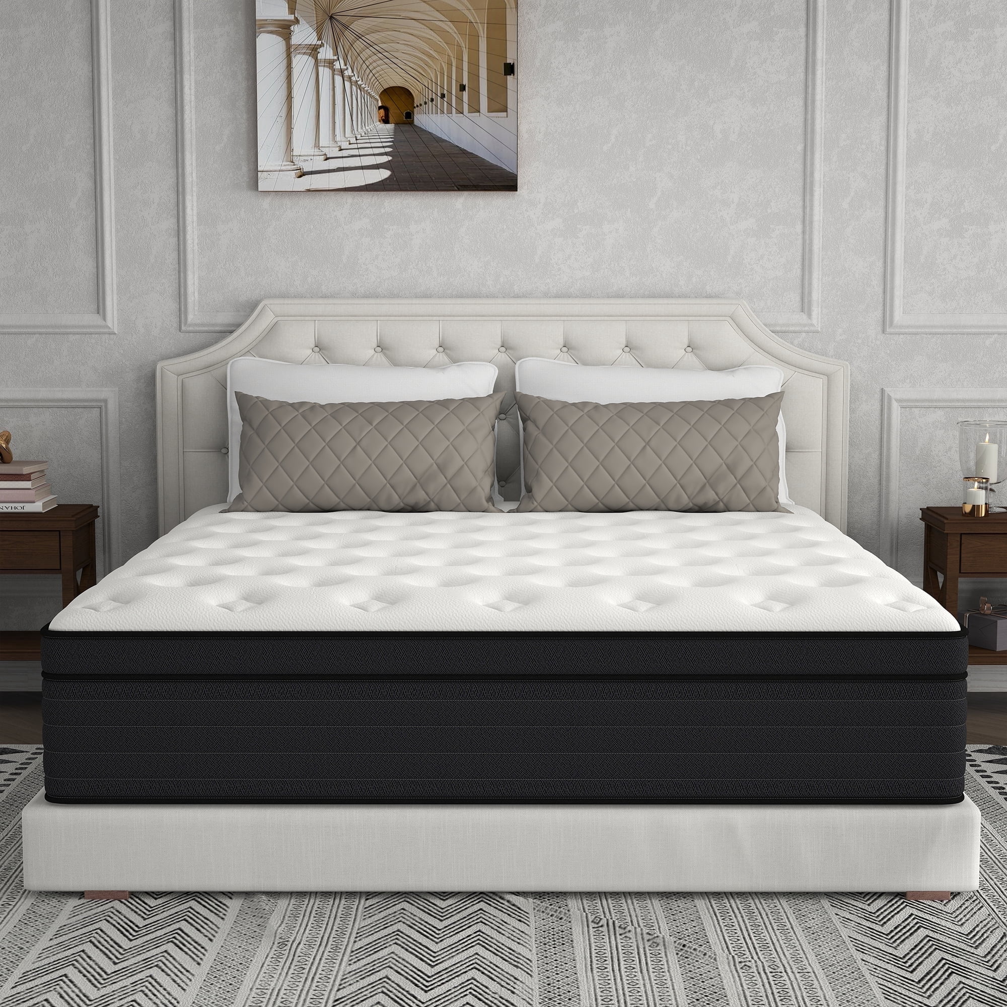 Kviwasha 8 inch Twin Size mattress, Medium Hybrid Innerspring Mattress in a Box, Supportive & Pressure Relief, Adult