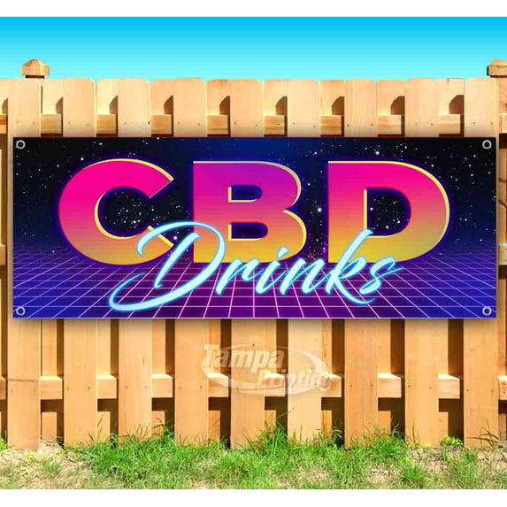 CBD Drinks 13 oz Vinyl Banner With Metal Grommets