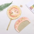 thumbnail image 1 of Espejo de mano para maquillaje, diseño retro con estampado de flores y pájaros en relieve, ideal para mujeres y niñas, cepillo de pelo, regalo de Estilo B, 1 of 8