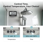 KADAMS Waterproof Shower Clock with Timer, Digital Bathroom & Kitchen Countdown Timer with LCD Display, Progress Bar, Suction Cup, (Black)