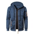 thumbnail image 5 of BOOMNY Mens Hoodies Long Sleeve Knit Hoodie for Men Solid Color Zip Up Pullover Hooded Sweatshirt Cozy Fall Winter Hoodies With Pocket, 5 of 6