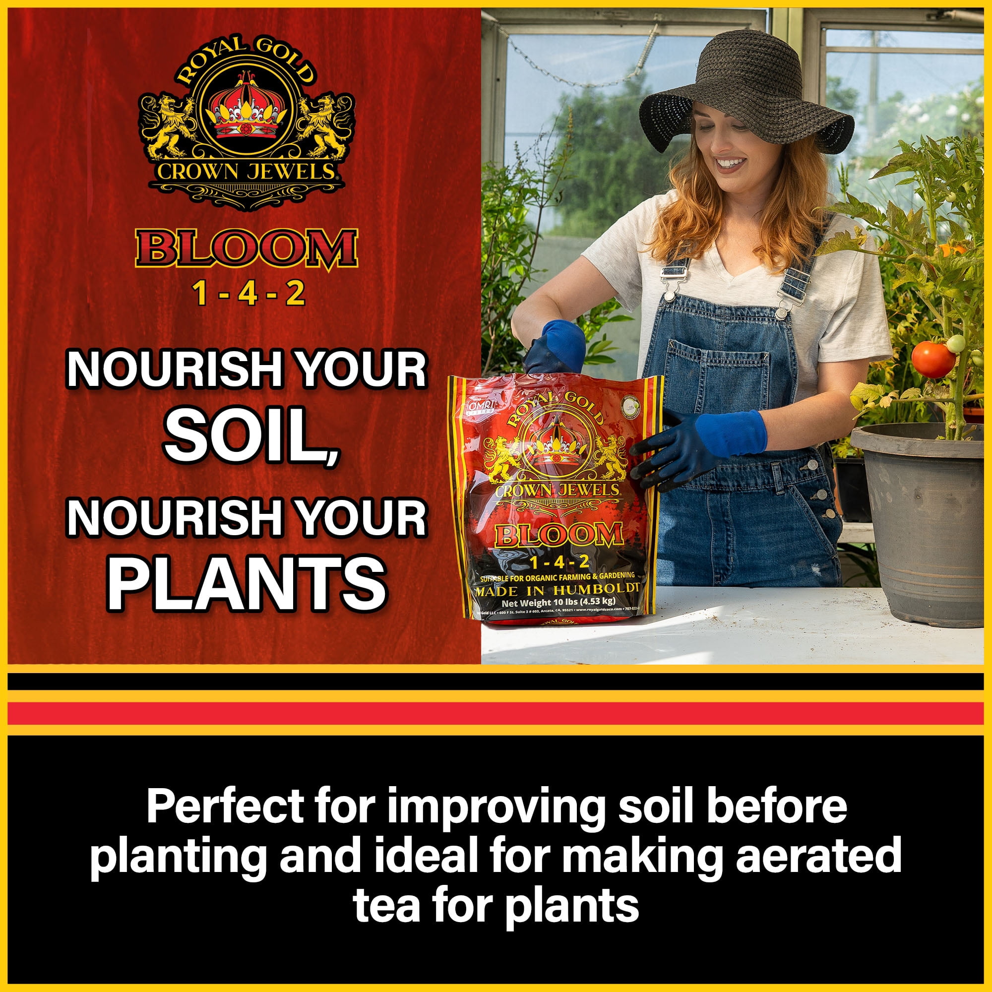 Royal Gold Crown Jewels Organic Bloom 1-4-2 Dry Soluble Fertilizer, 40 lbs