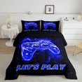 thumbnail image 2 of Manfei Kids Game Console Bedding Comforter Set,Geometric Circle Dot Twin Comforter Sets,Black Blue Bedding Set For Boy,Ultra Soft Home Decor Reversible,2 Pieces, 2 of 8