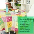 thumbnail image 4 of PiccoCasa Vinyl Tablecloth Round 71" Dia Colorful Square Flower Waterproof, 4 of 7