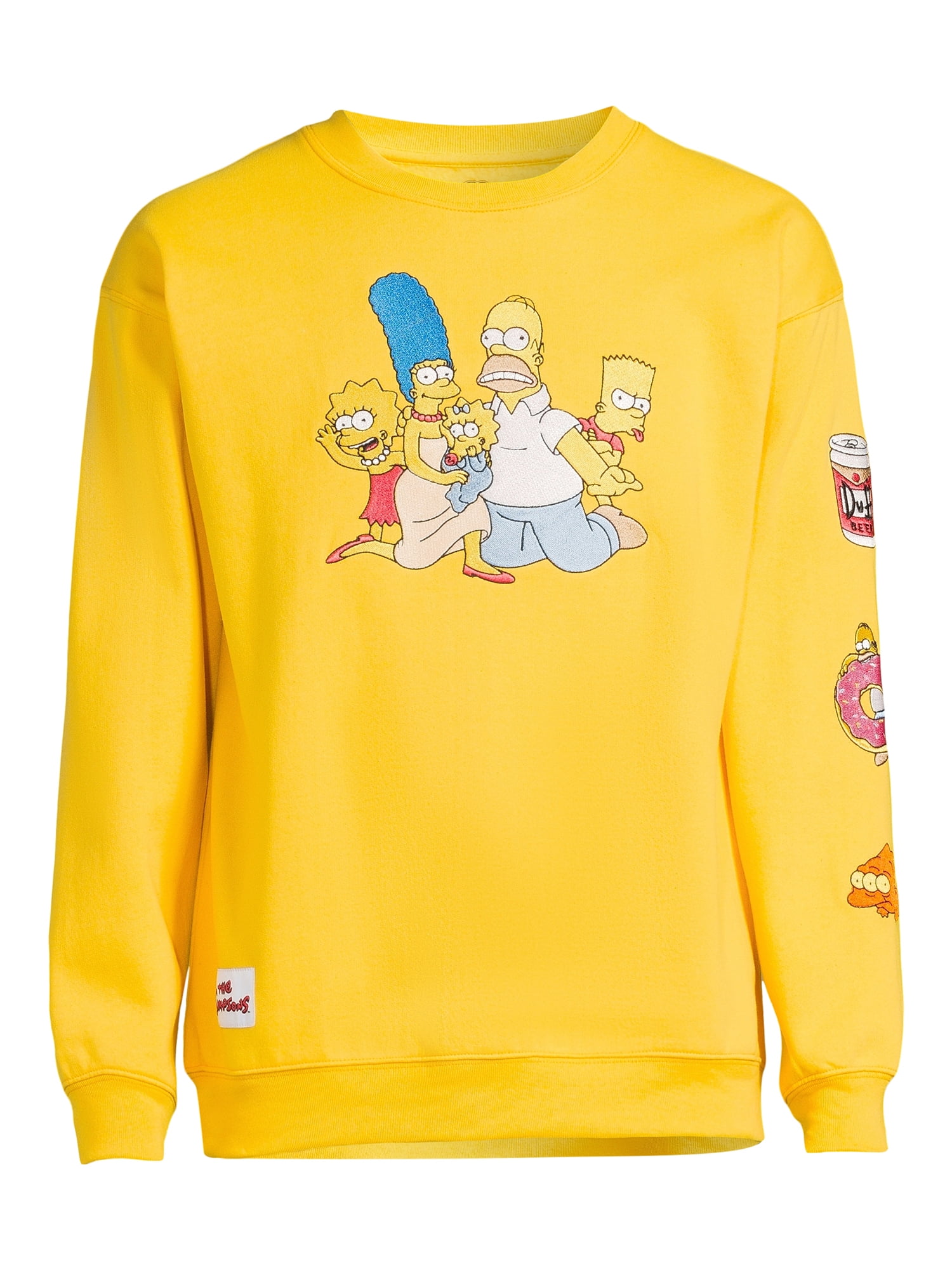 The Simpsons Men s Big Men s Sweatshirt with Embroidered Patches Sizes S 2XL