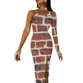thumbnail image 3 of Red Brick Wall Half Dleeve Split Dress Dresses wedding dresses for woman women formal occasion dresses, 3 of 6