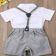 thumbnail image 2 of AMERTEER Été 2PCS Bébé Garçons Gentleman Tops Blouse + Shorts Sangle Vêtements, 2 of 2