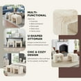 thumbnail image 6 of Roundhill Furniture Zorya Contemporary Faux Fur U-Shaped Ottoman, Set of 2, 6 of 11