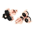 thumbnail image 2 of 3 ct Screw-Back Stud Earrings for Women | 5.0mm Round Cut Natural Onyx | 18K Rose Gold, 2 of 5