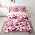 thumbnail image 2 of jejeloiu Military Camo Pattern 7-Piece Bedding Comforter Set,Pink White King Bedding Sets For Girls Women Reversible, 2 of 8