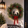 thumbnail image 4 of Fmbmuo Christmas Decor Wreath Decoration Artificial Bow Pine Branches and Berries Door Hanging Wall Ornament 45cm Ornaments,Green, 4 of 5