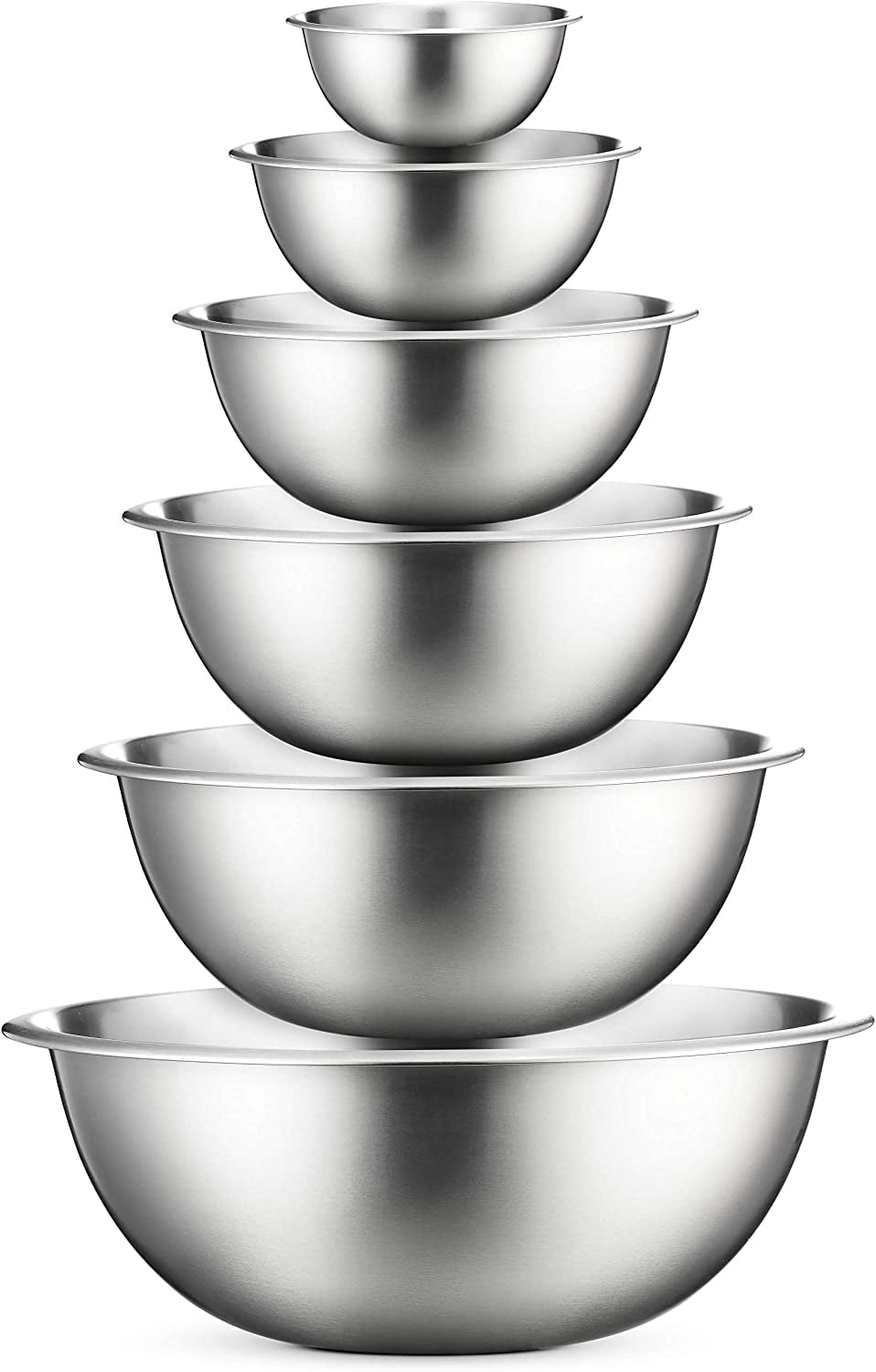 Cooking Space Saving Small Nesting Bowls for Kitchen Prep Glass Mixing Bowls Baking, Set of 6 Bowls, Clear
