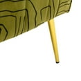 thumbnail image 6 of Accent Chair, Curved Tufted Accent Chair with Metal Gold Legs, Velvet Upholstered Arm Club Leisure Modern Chair for Living Room Bedroom Patio, Mid-Century Comfy Reading Chair, Olive, 6 of 7