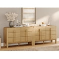 thumbnail image 2 of Mid Century 6 Drawer Dresser Set of 2, 47.2" Modern Chest of Drawers with Storage, Curved Profile Wood Double Dresser for Bedroom, Living Room, Hallway, 2 of 10