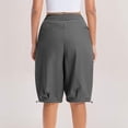 thumbnail image 6 of Sokhug Women's Capri Pants Elastic Waist Drawstring Summer Solid Cropped Balloon Pants with Side Pockets, 6 of 8