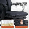 thumbnail image 5 of EMIAH Real Leather Office Chair with Foot Rest, Reclining Ergonomic Executive Office Chair with Arms, High Back Comfy Swivel Computer Desk Chairs with Wheels and Lumbar Support for Home Office, Black, 5 of 16