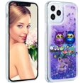 thumbnail image 4 of Case for iPhone 12, iPhone 12 pro Case Cute Pink Glitter Luxury Sparkle Liquid for Girls Women Quicksand Clear Soft TPU Protective Phone Case for iPhone 12 / iPhone 12 Pro Couple Owls, 4 of 12