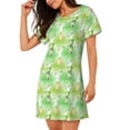 thumbnail image 2 of Zufioo Happy St. Patrick's Day Print Women's Nightgown, Round Neck Short-sleeved Pajamas, Home Wear Suitable for Home and Outing, 2 of 6