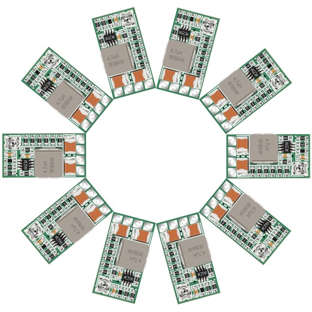 Regulador de voltaje DROK, convertidor reductor de 24 V a 12 V, 10 unidades