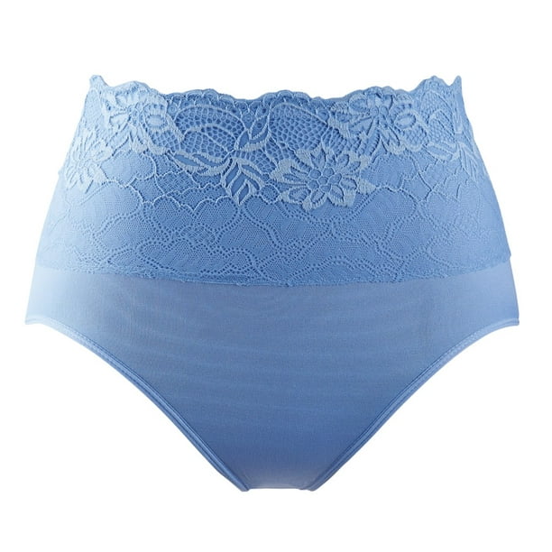 Catalog Classics - Women's Seamless Brief Panties With Lace Overlay ...